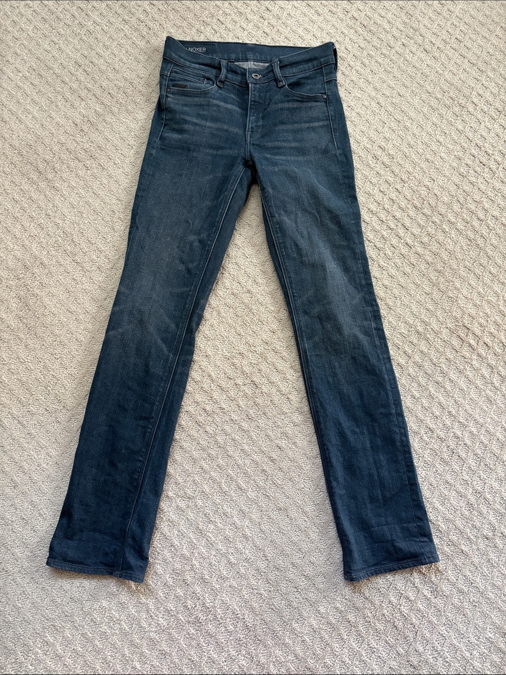 G-Start RAW Women's Dark Blue Noxer Straight-Leg 5 Pocket Jeans